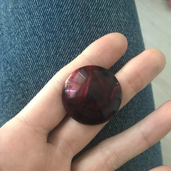 Vintage Shimmery Acrylic 1980s Stud Earrings - Picture 2 of 6